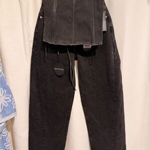 White Fox Boutique Black Jeans and corset brand new
